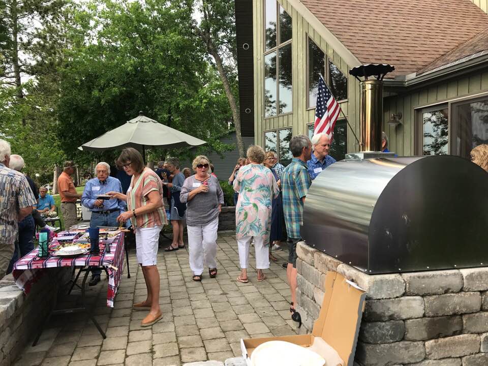 Neighbors gathering at the annual Cabin Crawl